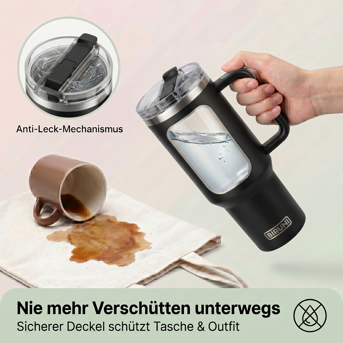 40 oz isolierter Becher mit Strohhalm und Deckel – doppelwandiger, vakuumisolierter Edelstahlbecher mit Deckel, Reisebecher, Becher, Thermobecher, Kaffeebecher für heiße und kalte Getränke