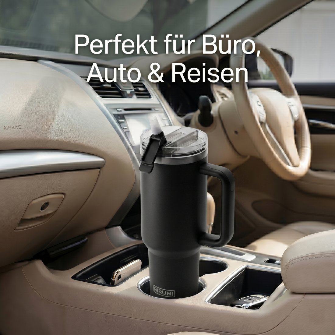 40 oz isolierter Becher mit Strohhalm und Deckel – doppelwandiger, vakuumisolierter Edelstahlbecher mit Deckel, Reisebecher, Becher, Thermobecher, Kaffeebecher für heiße und kalte Getränke