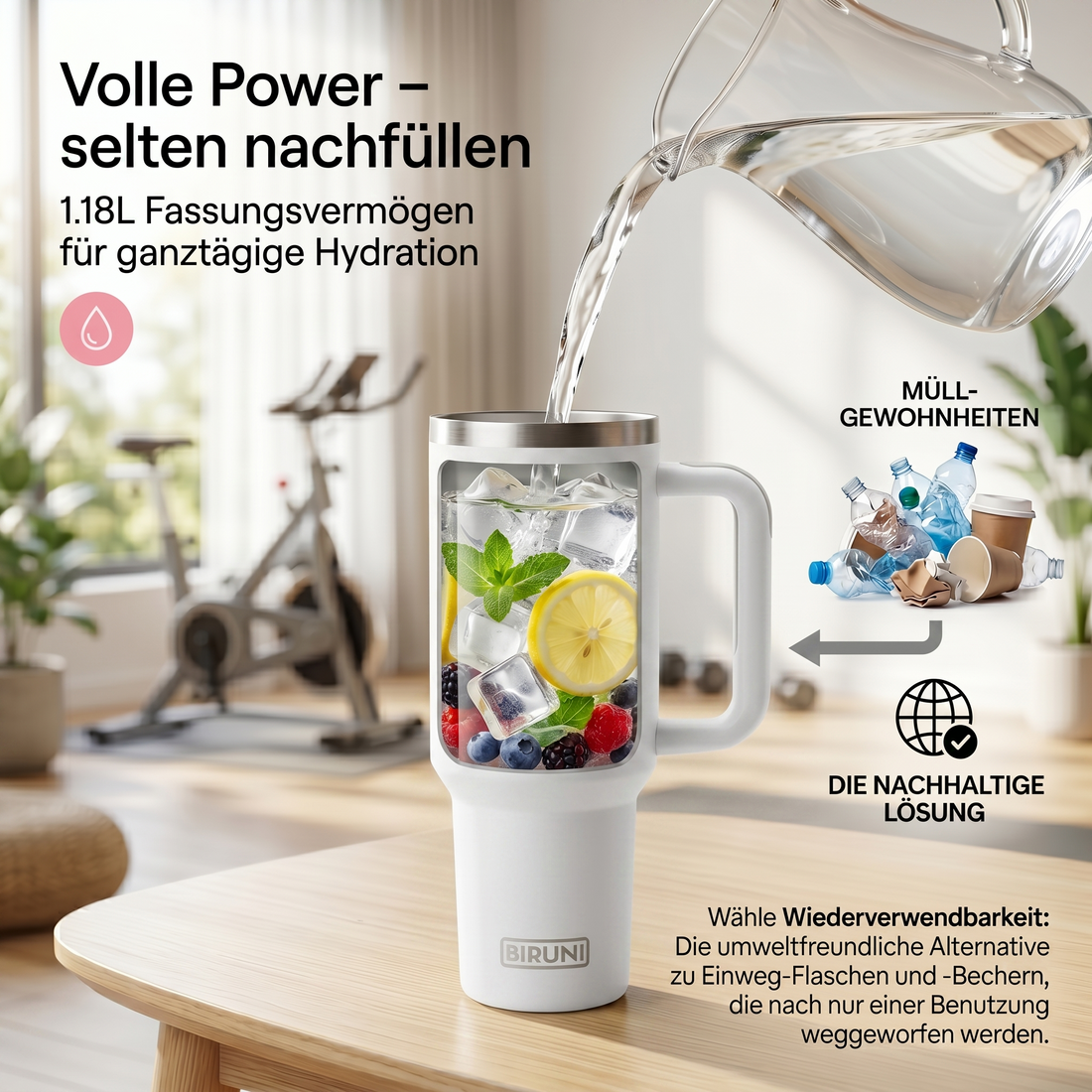 40 oz isolierter Becher mit Strohhalm und Deckel – doppelwandiger, vakuumisolierter Edelstahlbecher mit Deckel, Reisebecher, Becher, Thermobecher, Kaffeebecher für heiße und kalte Getränke