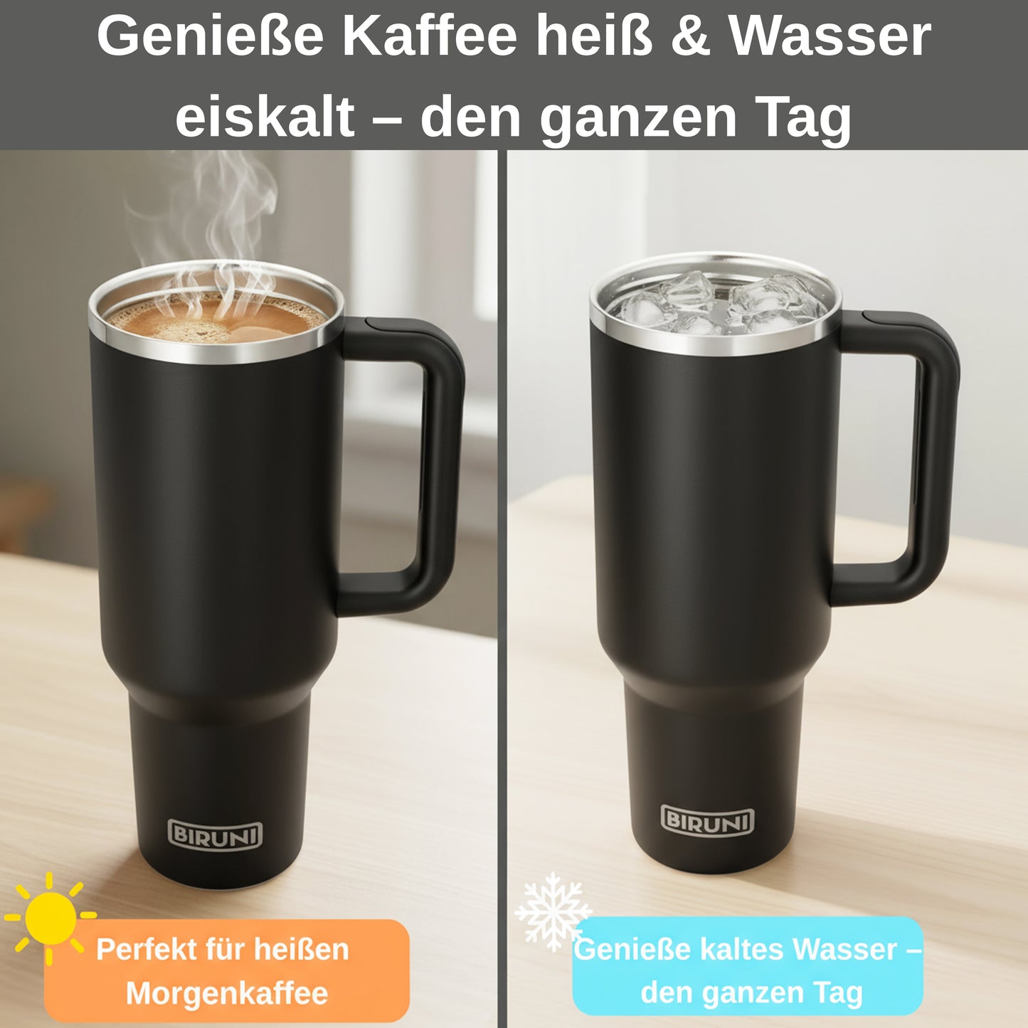 40 oz isolierter Becher mit Strohhalm und Deckel – doppelwandiger, vakuumisolierter Edelstahlbecher mit Deckel, Reisebecher, Becher, Thermobecher, Kaffeebecher für heiße und kalte Getränke