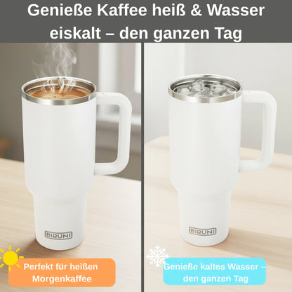 40 oz isolierter Becher mit Strohhalm und Deckel – doppelwandiger, vakuumisolierter Edelstahlbecher mit Deckel, Reisebecher, Becher, Thermobecher, Kaffeebecher für heiße und kalte Getränke