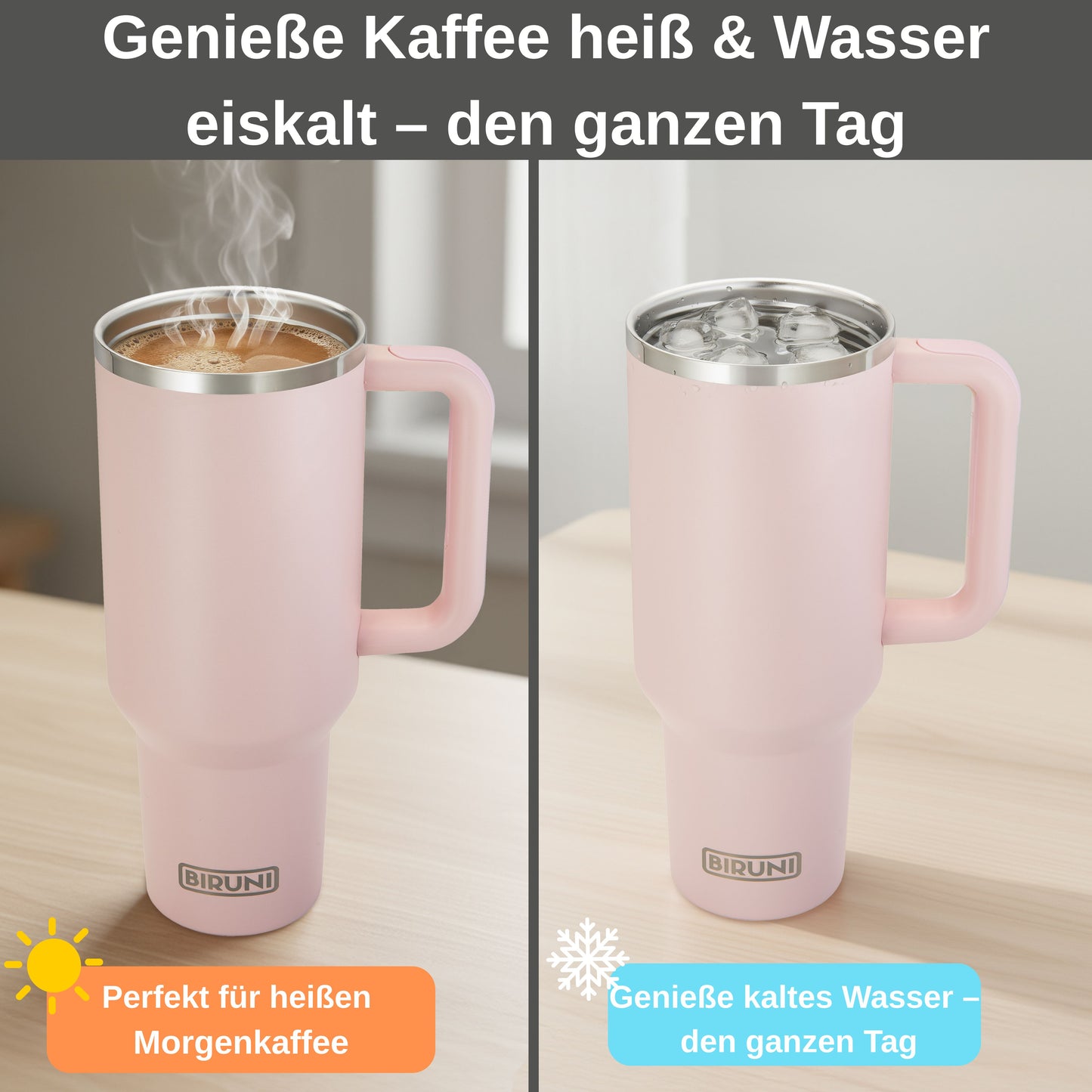 40 oz isolierter Becher mit Strohhalm und Deckel – doppelwandiger, vakuumisolierter Edelstahlbecher mit Deckel, Reisebecher, Becher, Thermobecher, Kaffeebecher für heiße und kalte Getränke