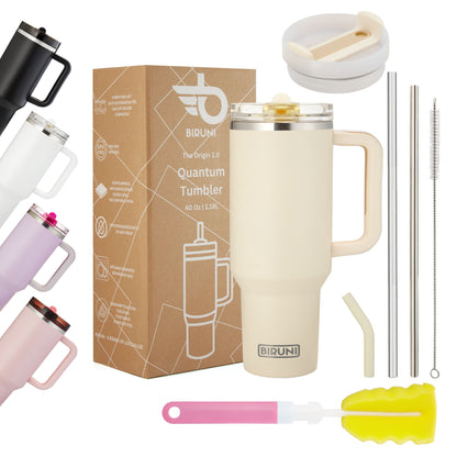 40 oz isolierter Becher mit Strohhalm und Deckel – doppelwandiger, vakuumisolierter Edelstahlbecher mit Deckel, Reisebecher, Becher, Thermobecher, Kaffeebecher für heiße und kalte Getränke