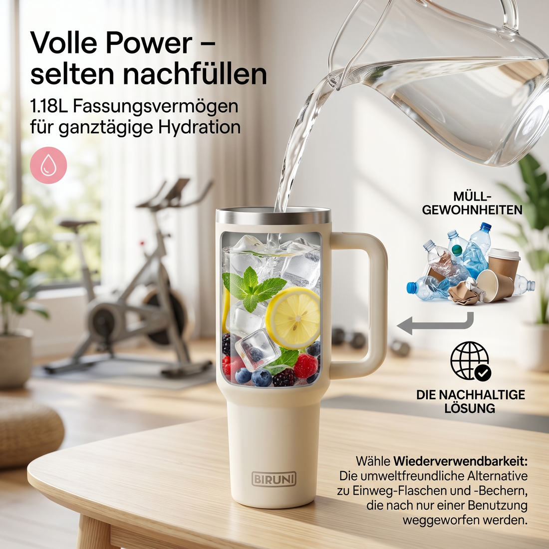 40 oz isolierter Becher mit Strohhalm und Deckel – doppelwandiger, vakuumisolierter Edelstahlbecher mit Deckel, Reisebecher, Becher, Thermobecher, Kaffeebecher für heiße und kalte Getränke