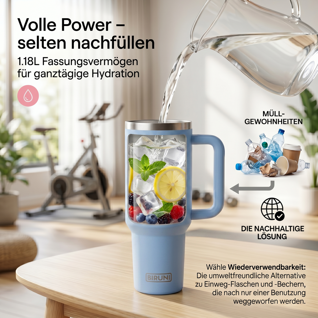 40 oz isolierter Becher mit Strohhalm und Deckel – doppelwandiger, vakuumisolierter Edelstahlbecher mit Deckel, Reisebecher, Becher, Thermobecher, Kaffeebecher für heiße und kalte Getränke