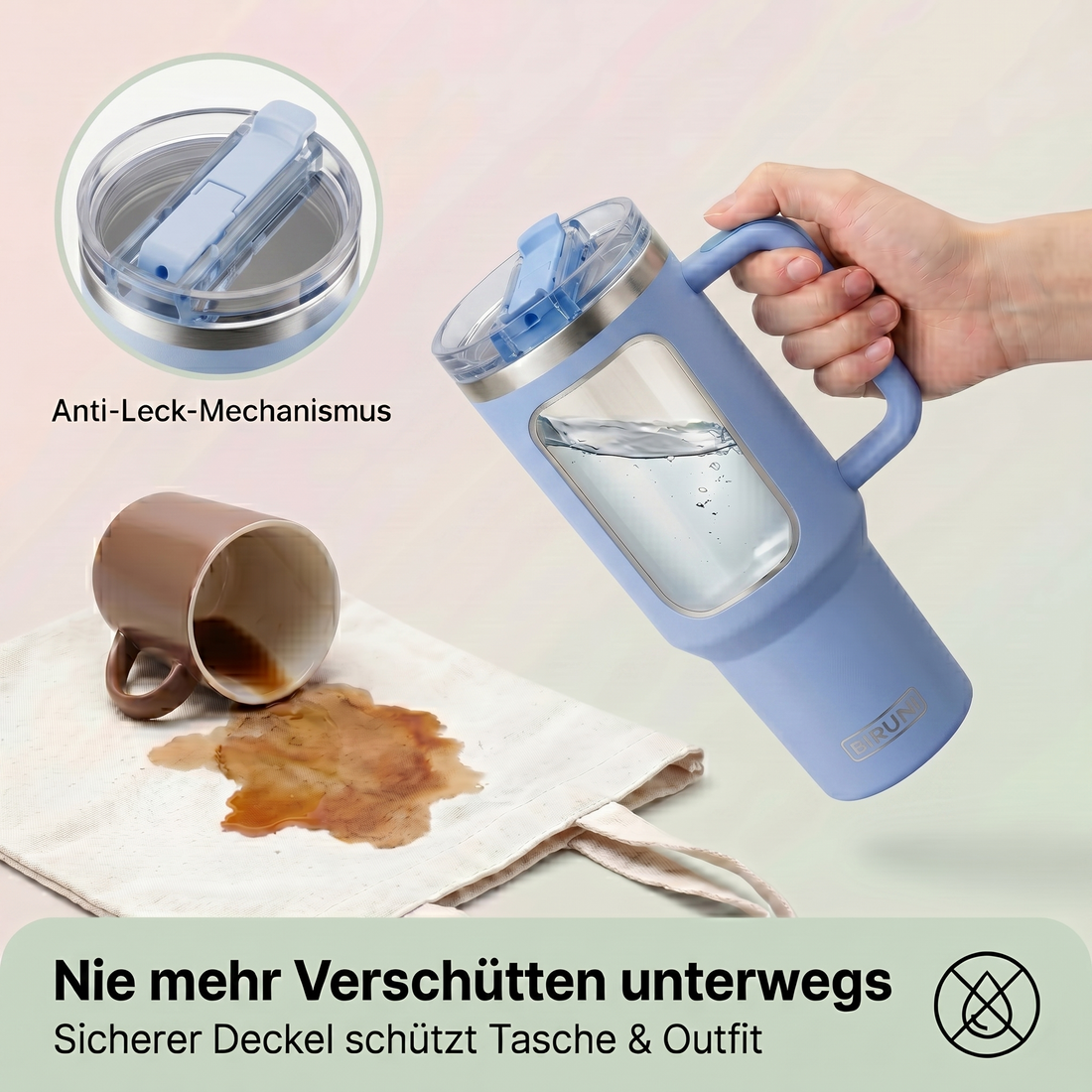 40 oz isolierter Becher mit Strohhalm und Deckel – doppelwandiger, vakuumisolierter Edelstahlbecher mit Deckel, Reisebecher, Becher, Thermobecher, Kaffeebecher für heiße und kalte Getränke