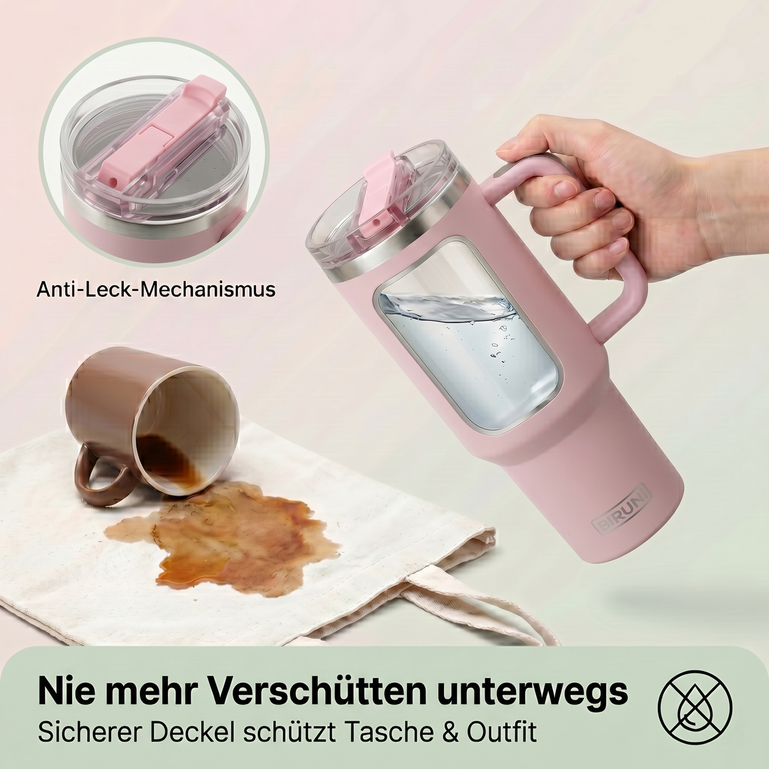 40 oz isolierter Becher mit Strohhalm und Deckel – doppelwandiger, vakuumisolierter Edelstahlbecher mit Deckel, Reisebecher, Becher, Thermobecher, Kaffeebecher für heiße und kalte Getränke