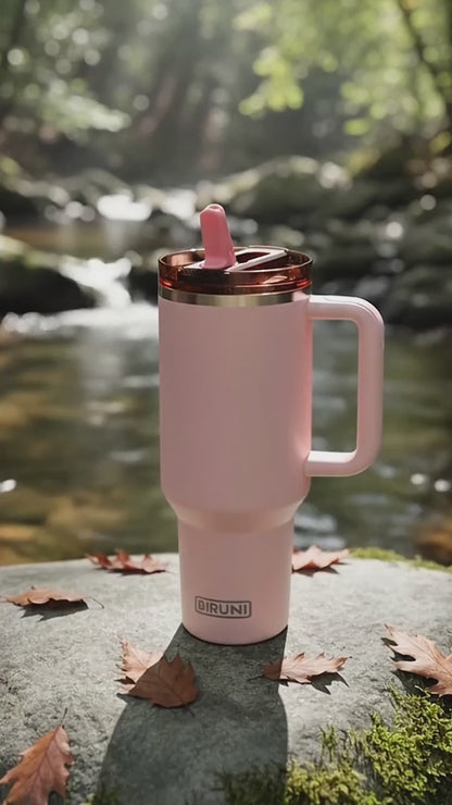 40 oz isolierter Becher mit Strohhalm und Deckel – doppelwandiger, vakuumisolierter Edelstahlbecher mit Deckel, Reisebecher, Becher, Thermobecher, Kaffeebecher für heiße und kalte Getränke